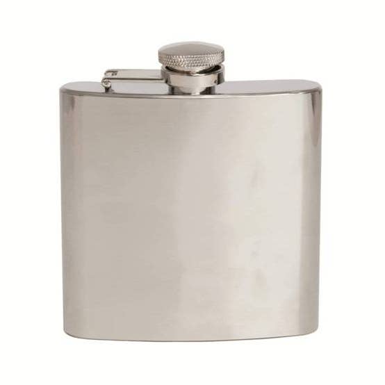 Dalaco - incorporating David Aster - Wholesale Flask - Plain Brushed Stainless Steel 6oz Hip Flask