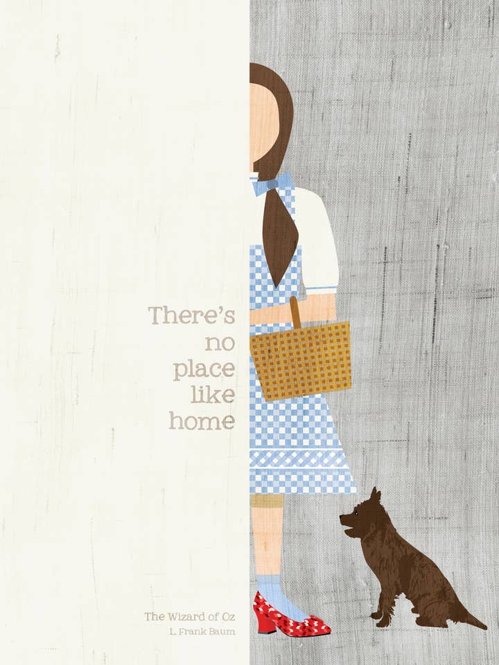 Citazione del mago di Oz - Non c'è posto come casa per la vendita all'ingrosso da parte di Lucky Skye Graphics