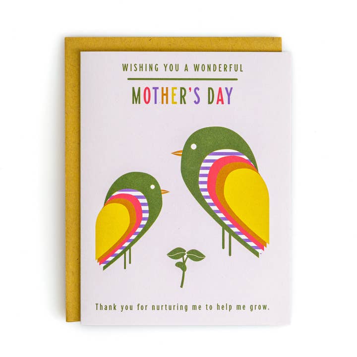 Carte Oiseau Maman pour la Fête des Mères pour la vente par Blue Kite Press