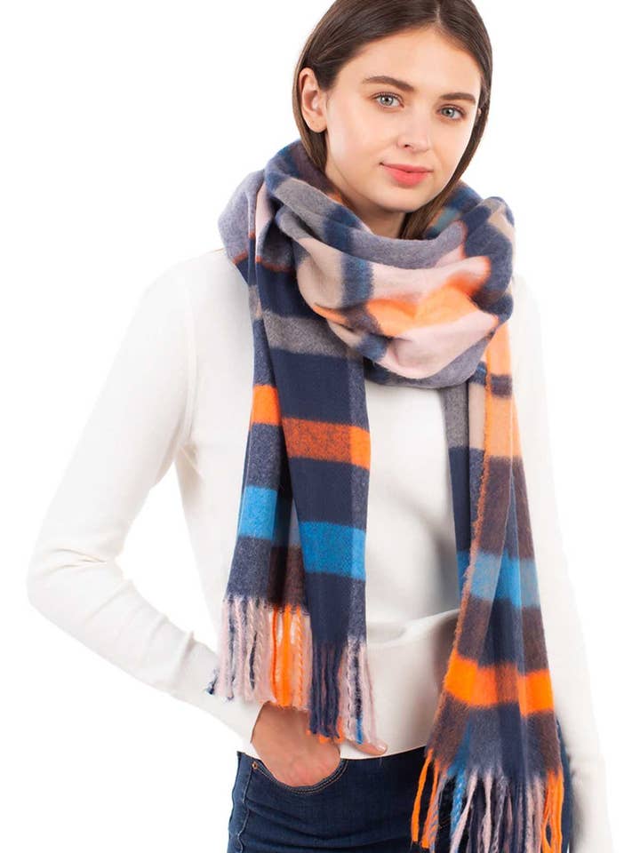MULTI COLOR PLAID PATTERN SCARF S1107- for wholesale by anbfashion