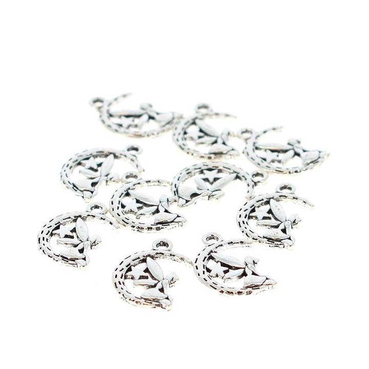 10 Moon Fairy Charm's 19 x 19 mm for wholesale by Artisans de Madagascar