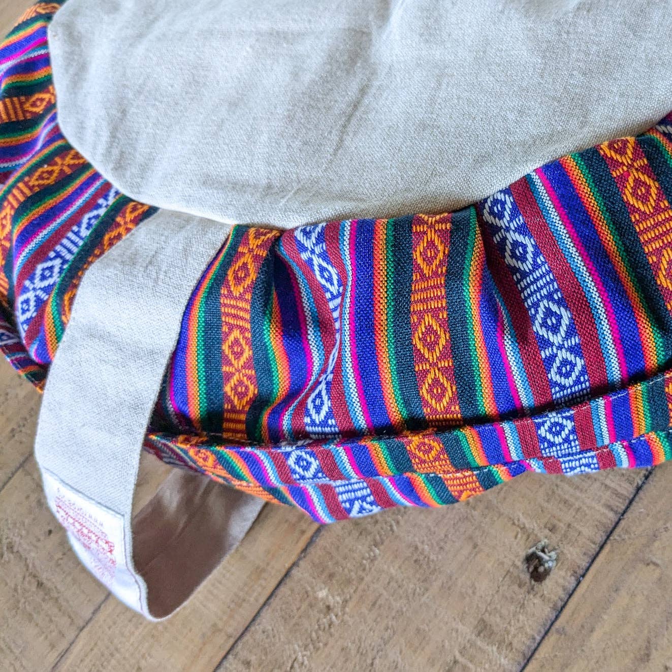 Shakti.ism - Wholesale Meditation Supplies - Half-moon meditation cushion cover with strap, yoga bolster pillow handmade in Nepal2