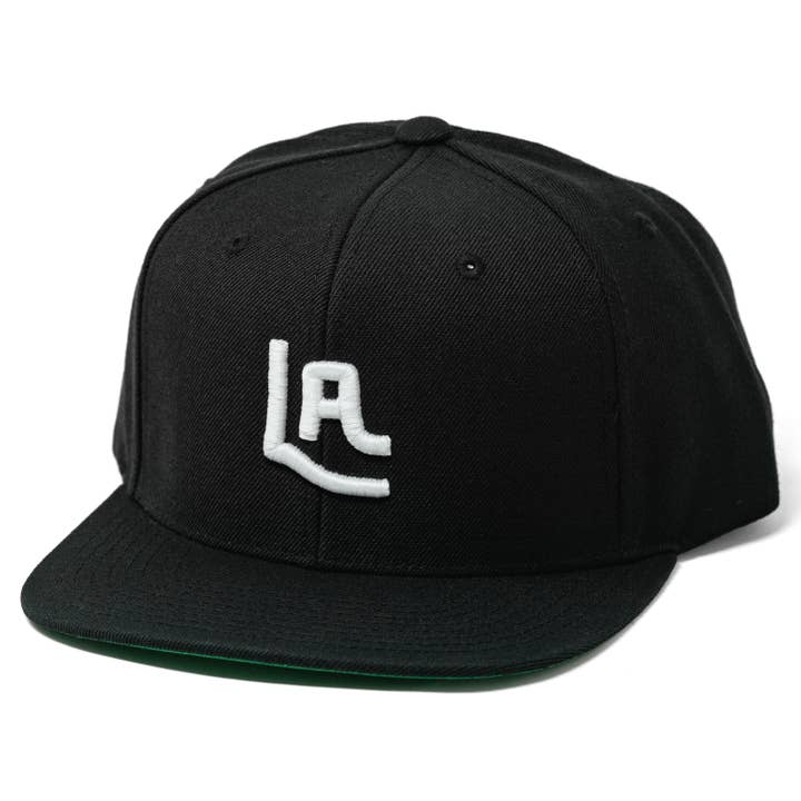 LA Los Angeles, CA Puff Embroidered Snapback Hat for wholesale by The Hungry Sloth