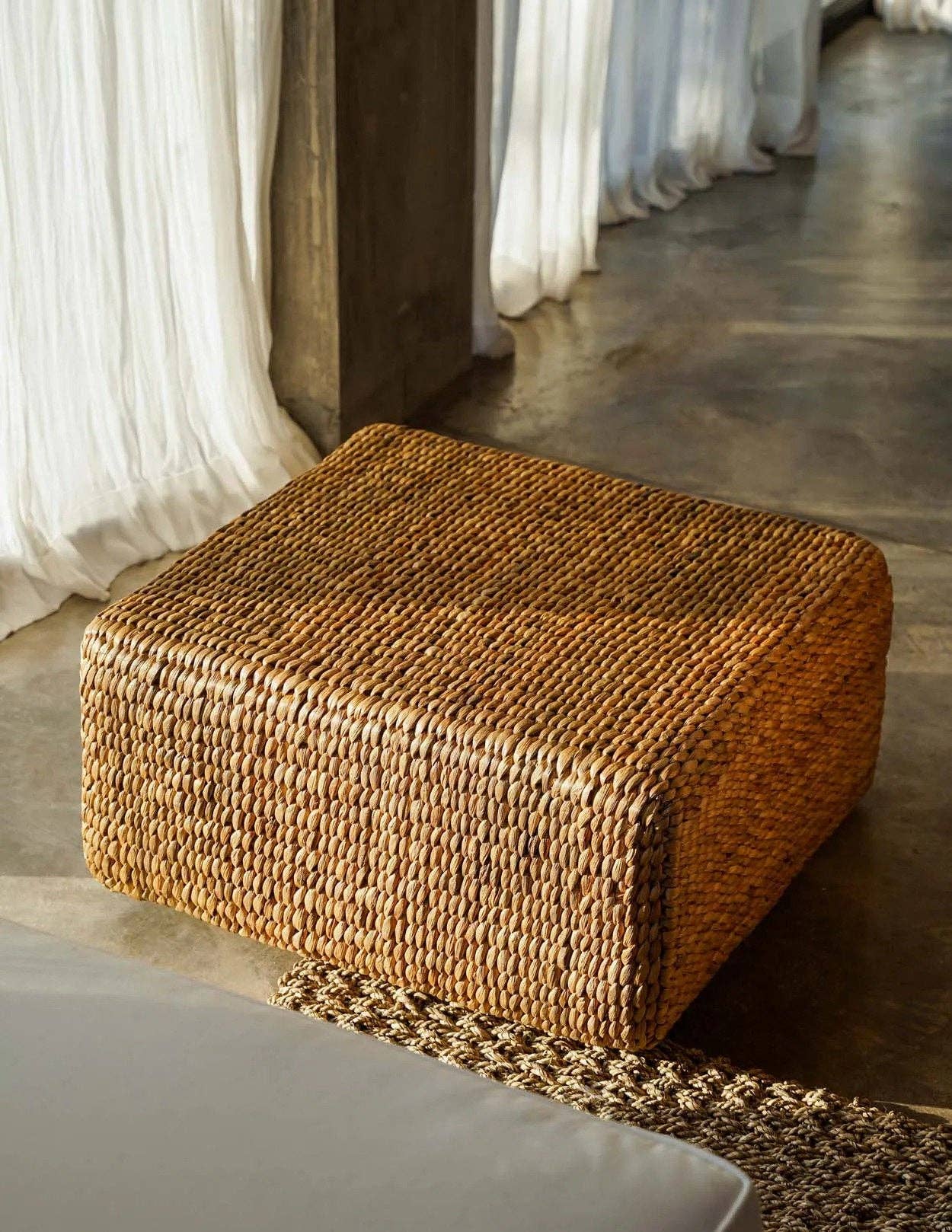 Bazar Bizar Living - Wholesale Pouf - The Hyacinth Pouffe Square - Natural - M5