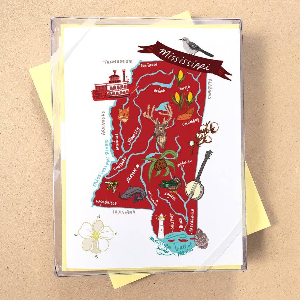 Allport Editions - Wholesale Briefpapier/indexkaartenset - Hallo USA Boxed Card-serie - ALLE 50 STATEN HIER!27