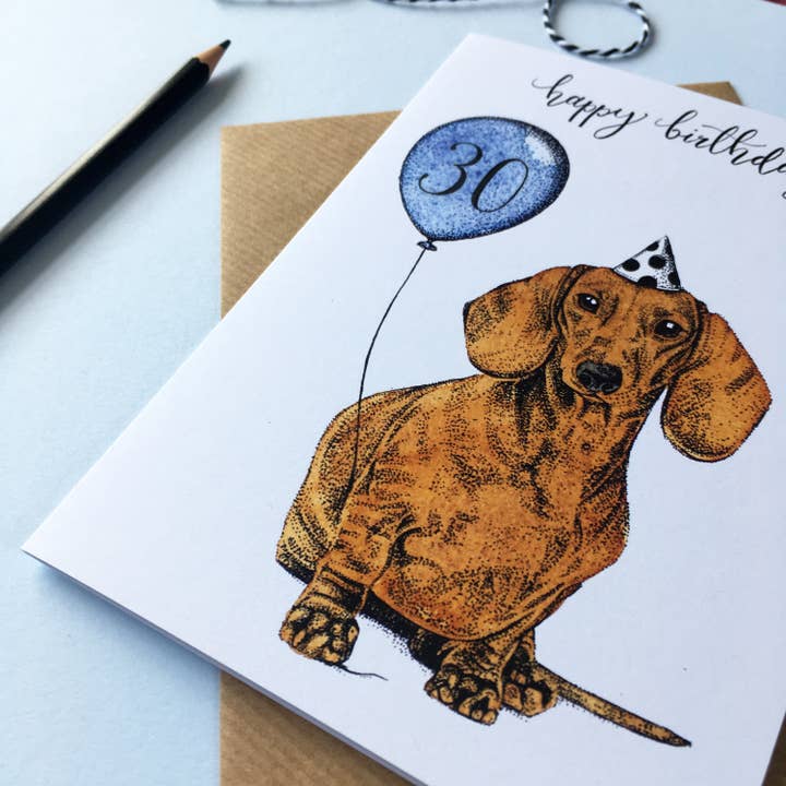Amelia Illustration - Vendita all'ingrosso Biglietti di auguri - Biglietto di auguri per cani bassotti1