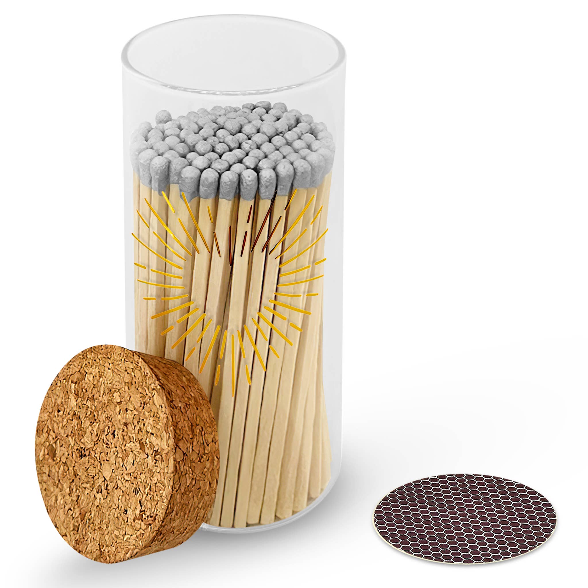 Thankful Greetings – wholesale Tändsticka – Guldtryck med 4" tändstickor & stor korktoppburk23