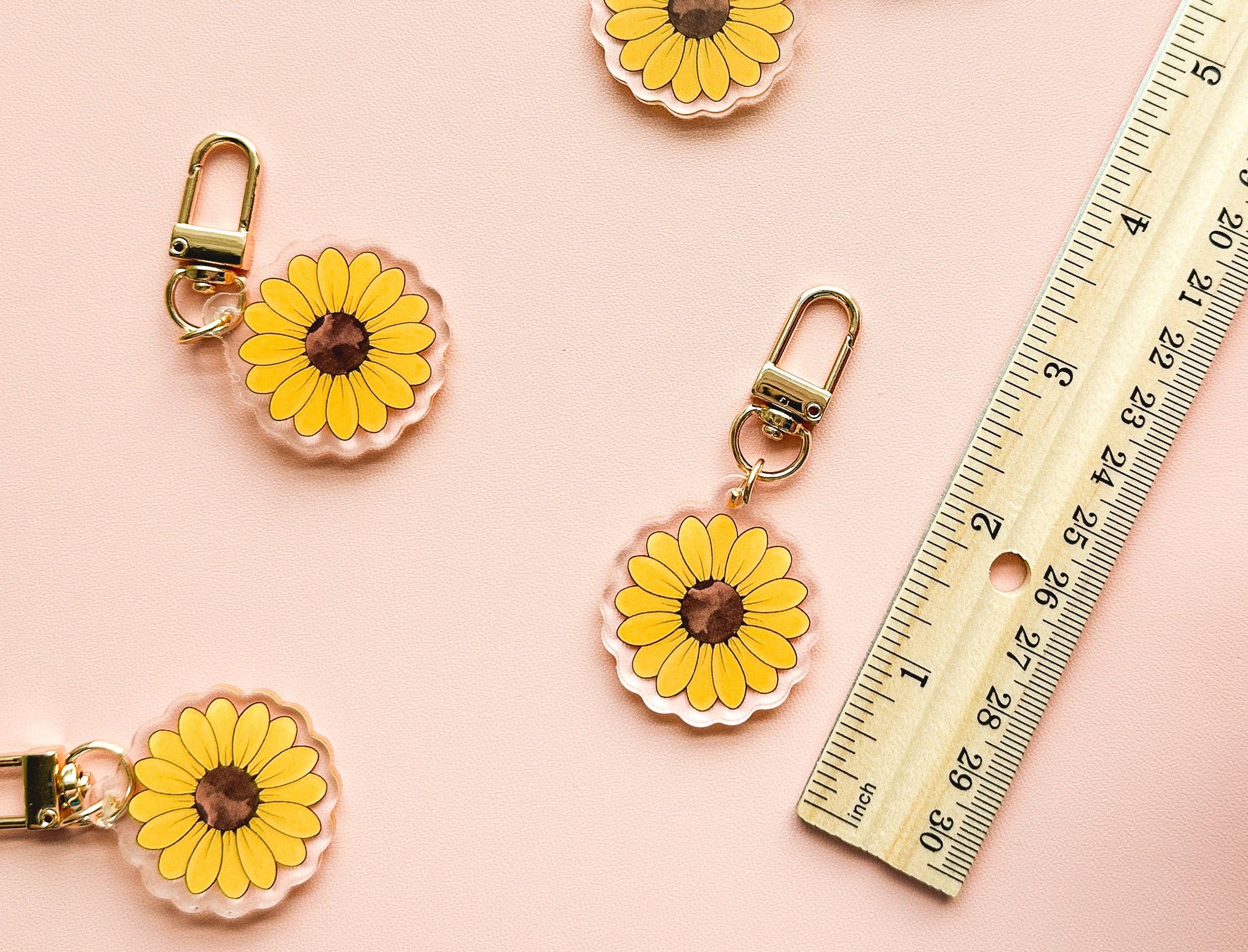 The Harpy Otter Co - Wholesale Keychain - Women's - Sunflower Invisible Disabilities Mini Keychain1