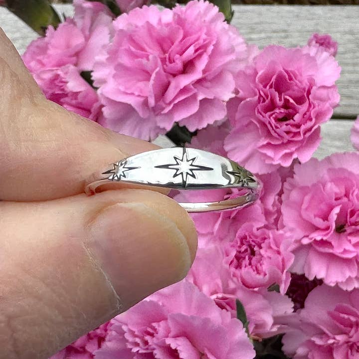 Moonrise Jewelry - Vente Anneau/bague à empiler - Anneau étoilé/bague superposée en argent sterling7