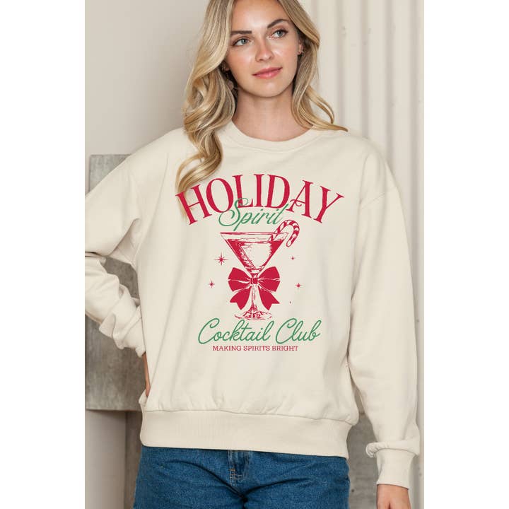 Sudadera con cuello redondo Holiday Spirit de Cocktail Club para venta al por mayor de Amused by Blue