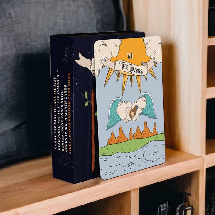 Dio Candle Company - Vente Cartes de tarot - Jeu de tarot Rider Waite - Costumes codés par couleur au format poker8