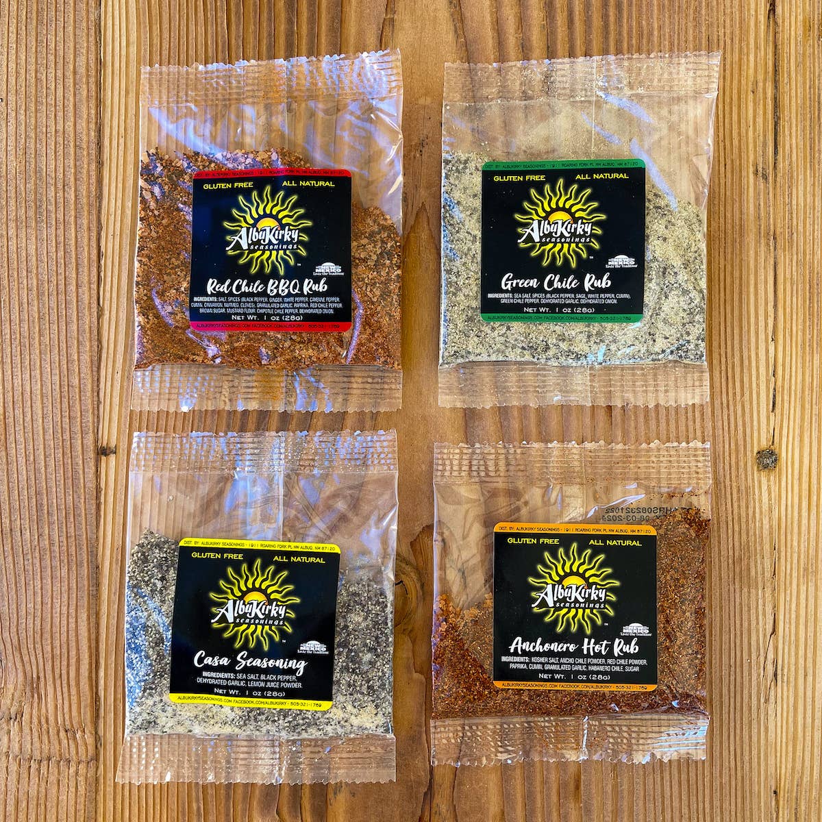 AlbuKirky Seasonings - Vente Marinades en poudre - Sachet Red Chile BBQ Rub de 1 oz1