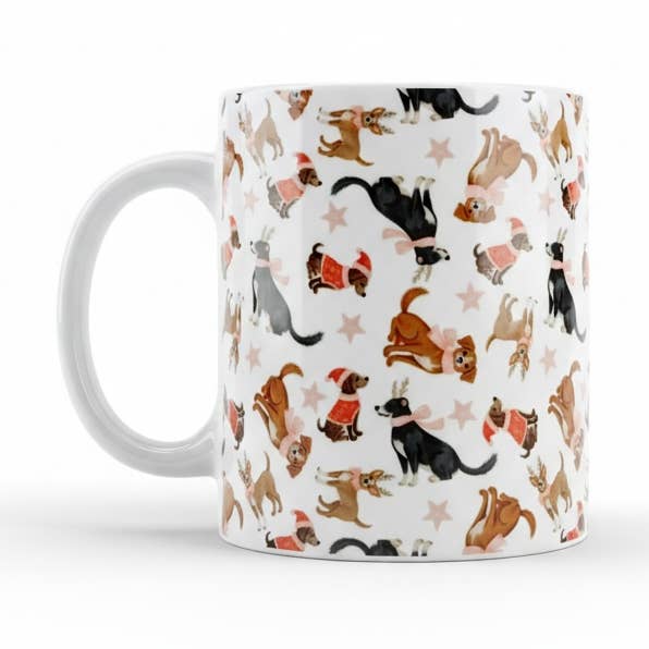 Honden Patroon Kerst Mok 11oz voor wholesale door Teckels Tales Travels