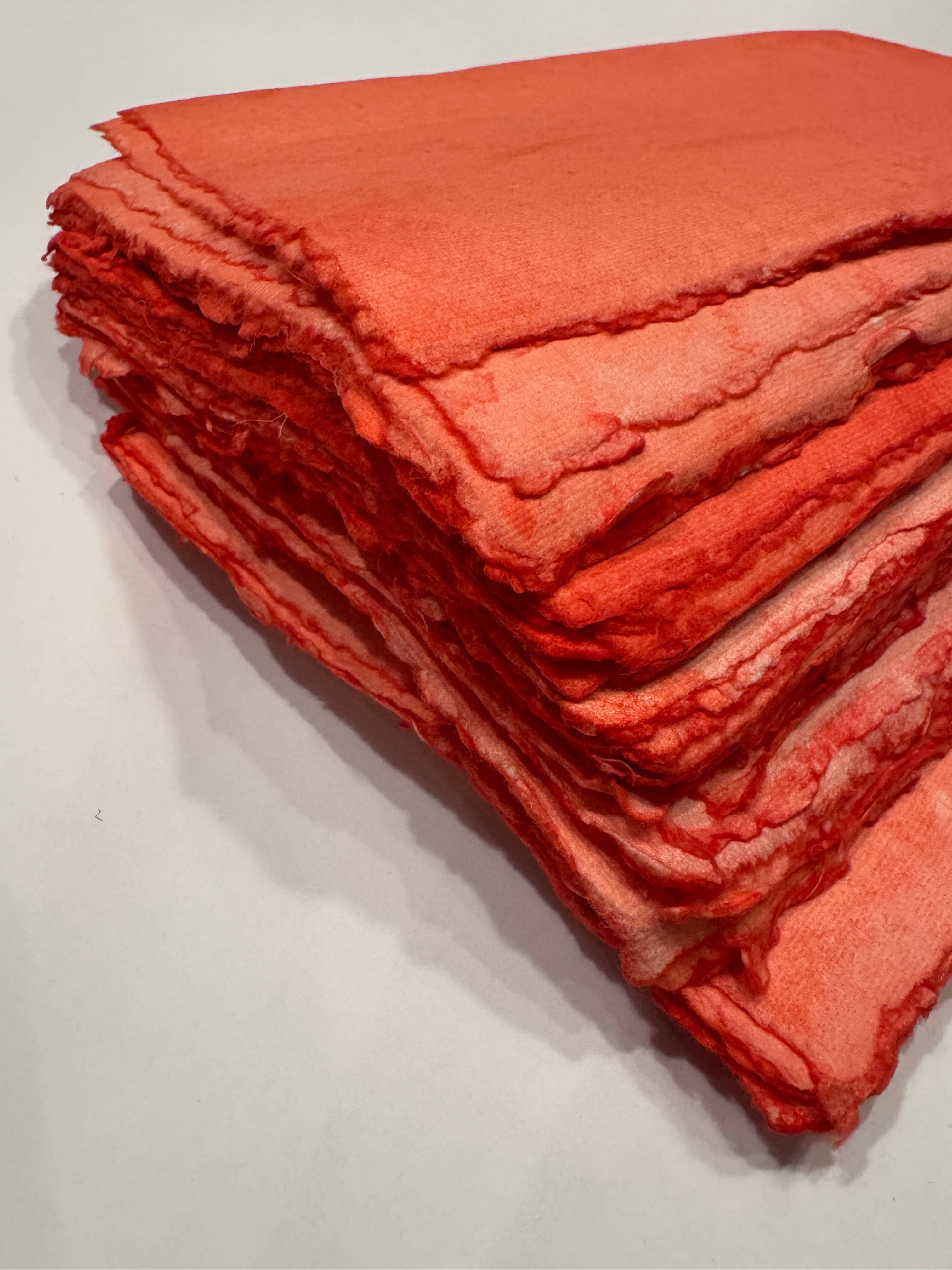 Monahan Papers - Wholesale Stationery/Notecard Set - Handmade Deckled Edge Reddish Colored Paper Bundles2