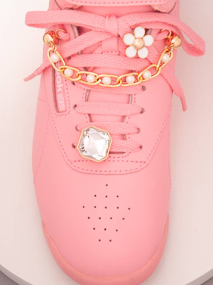 3-Pc Assorted Flower And Jeweled Things Shoe Charm Set for wholesale by SP Sophia Collection