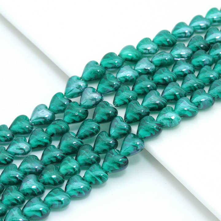 BestBeads&Beyond - Wholesale Beads - 12mm Heart Glaze Beads, Sku#U23191