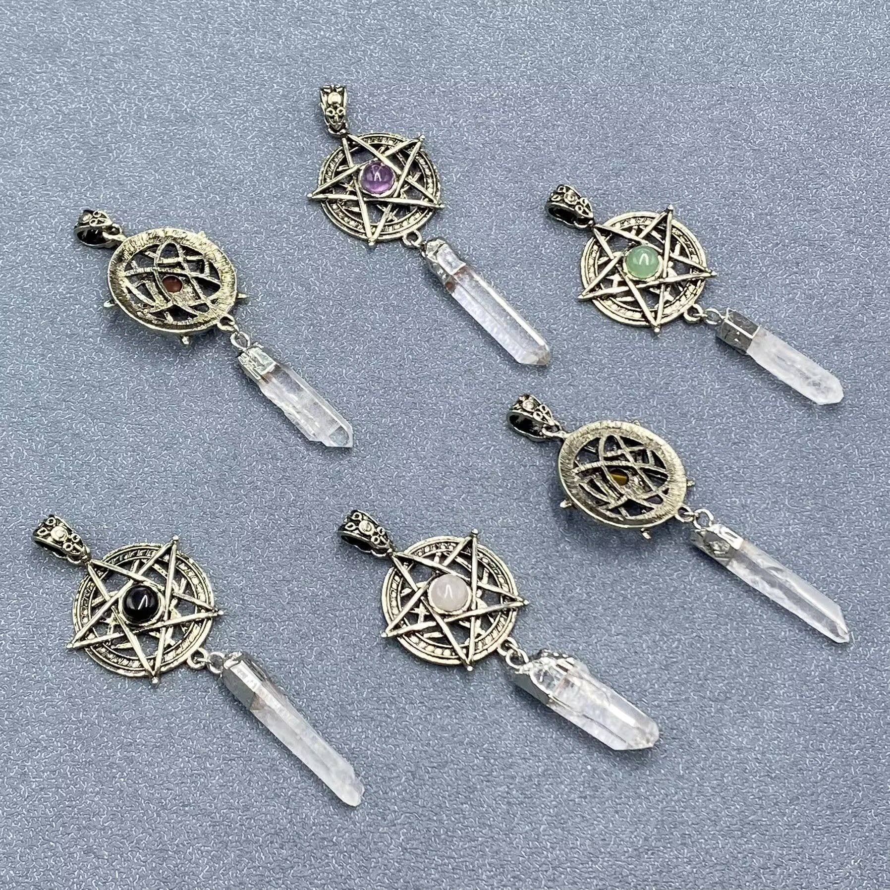 Mio Queena - Wholesale Spiritual Stone/Crystal - Stone & Crystal Pentagram Charm Pendant - CS8