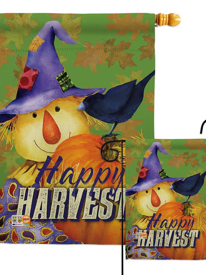 Feliz Colheita Espantalho Outono Outono Decoração Bandeira por atacado de Two Group Flag Co