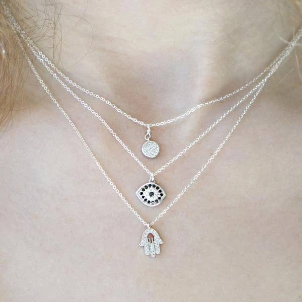 Ofina Jewelry - Wholesale Pendant/Charm Necklace - CZ Black Evil Eye Necklace1