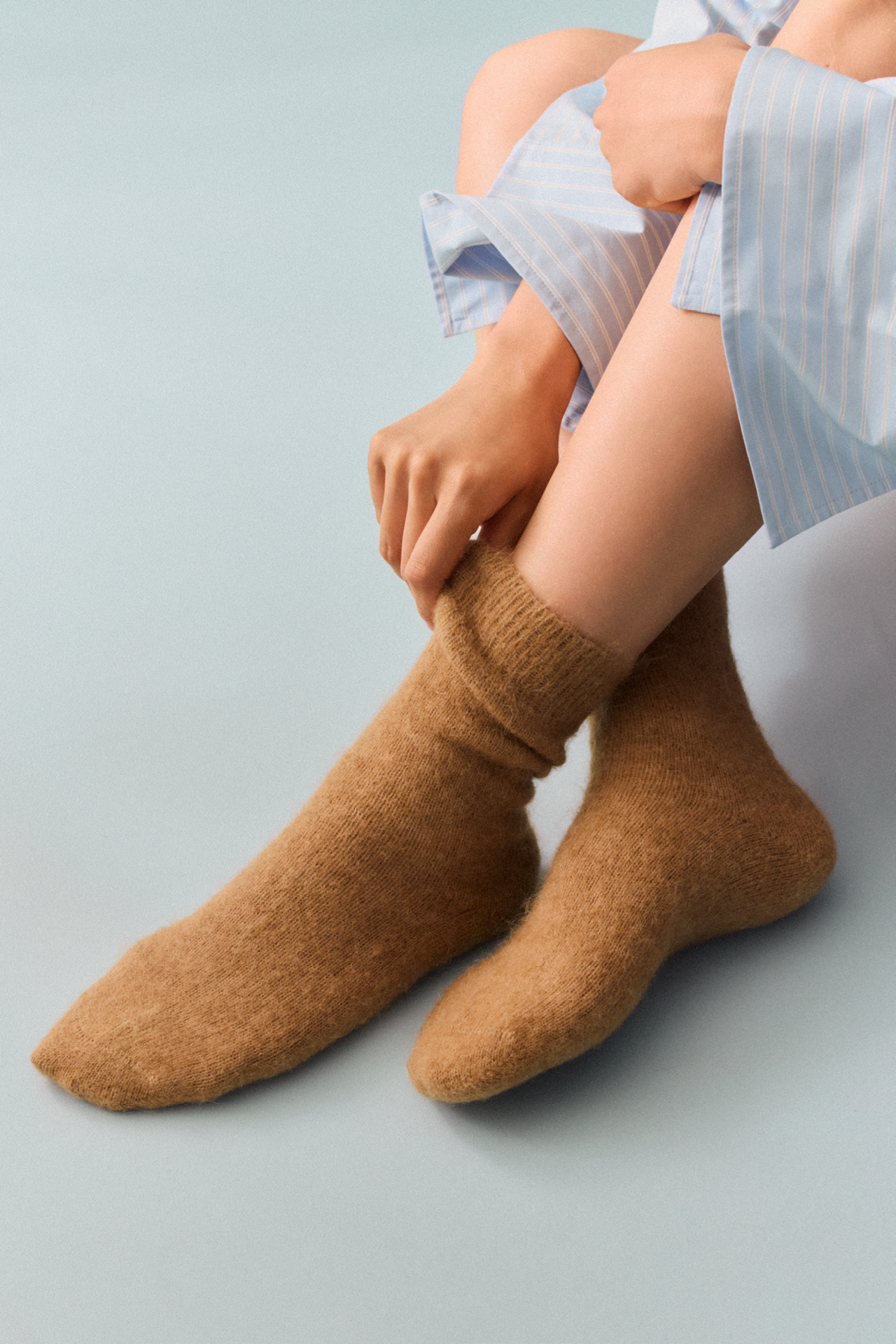 Pairs Socks - Venta al por mayor Calcetines - Unisex - Calcetines de cama ultra suaves de alpaca color beige galleta1