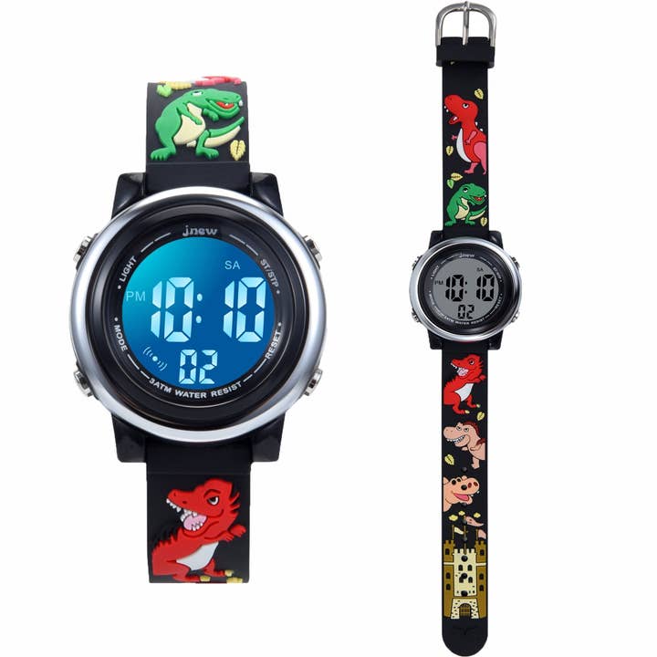 WoodWristCo - Wholesale Wrist watch – Child - Dinosaur LED Electronic Watch: Waterproof Alarm for Students2