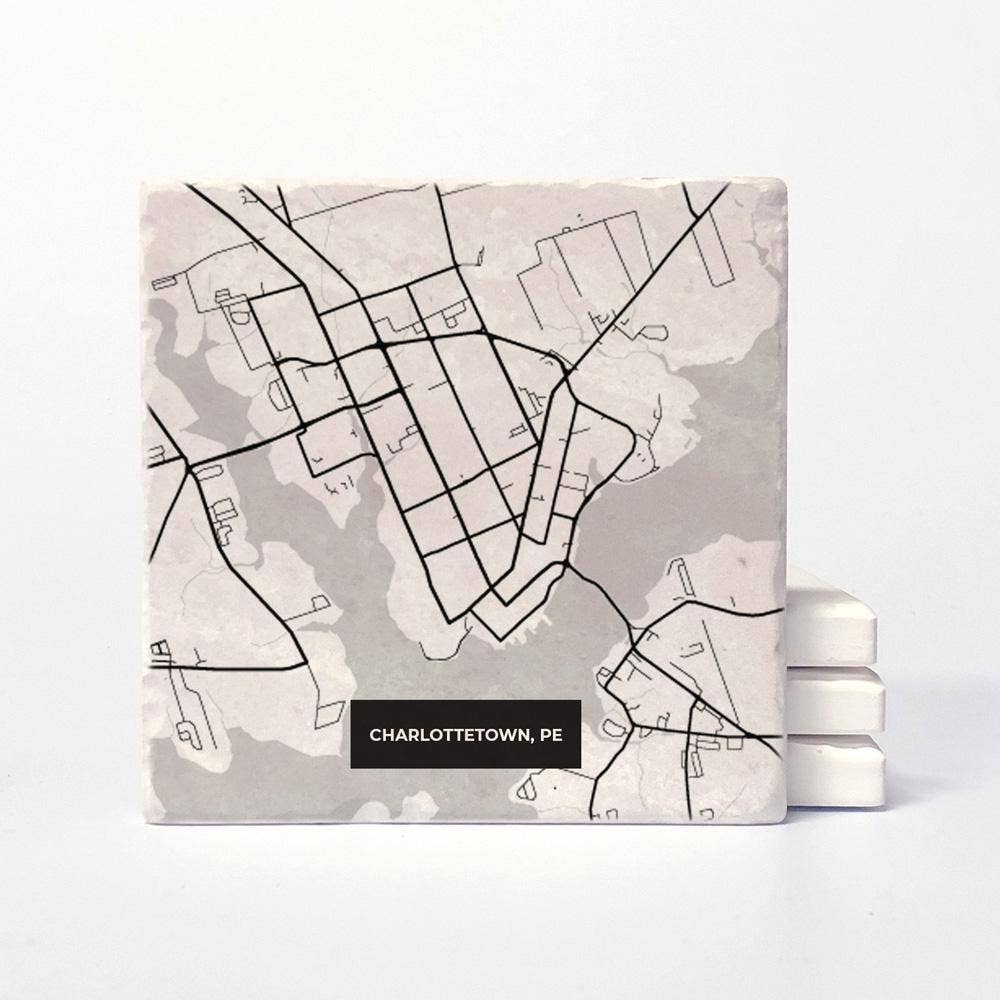 Versatile Coasters Canada - Wholesale Coasters - Charlottetown Modern Map Coasters0