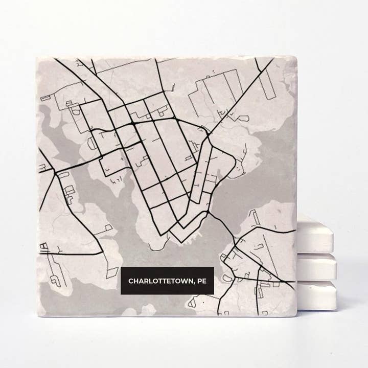 Versatile Coasters Canada - Wholesale Coasters - Charlottetown Modern Map Coasters0