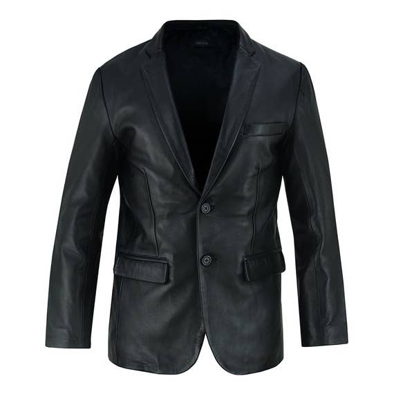 Klassischer schwarzer Echtledermantel für Herren für den Großhandel von Matchless York