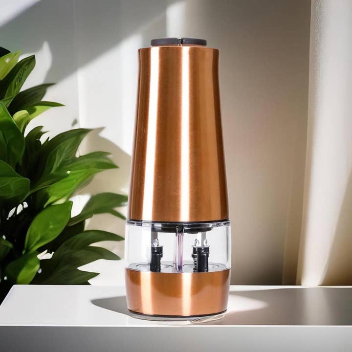 Lexi Home - Wholesale Salt & Pepper Shaker Set - Battery-Powered Copper Electric Salt & Pepper Mill Grinder
