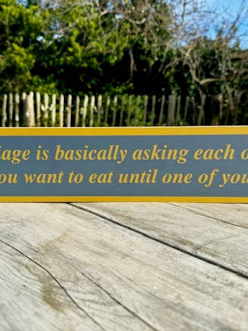 Funny Long Bamboo Sign - Marriage is Basically for wholesale by Gifted Wholesale Ltd