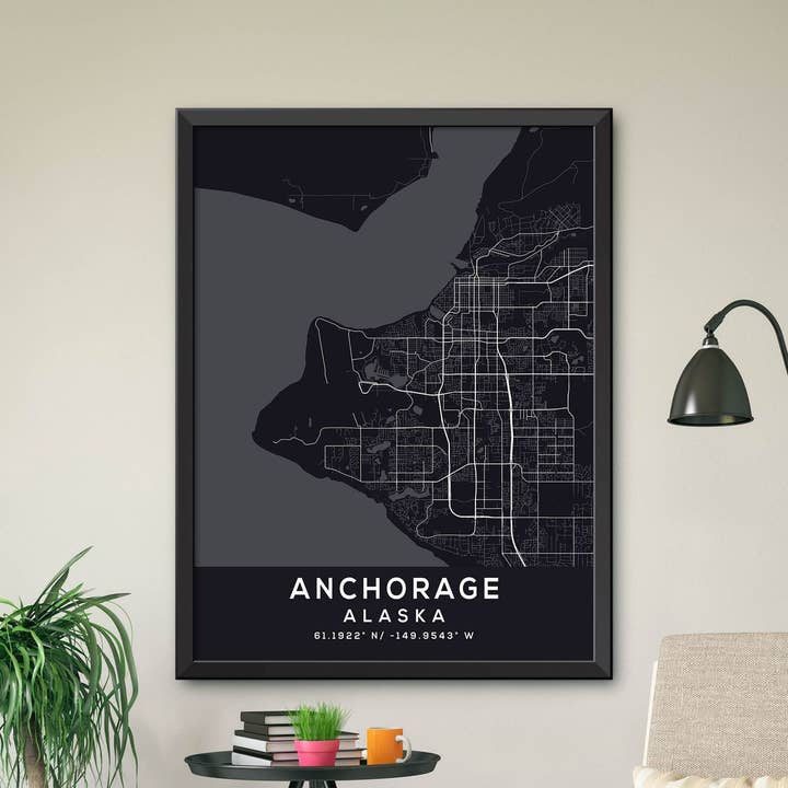 Anchorage, Alaska Kaart voor wholesale door Artable