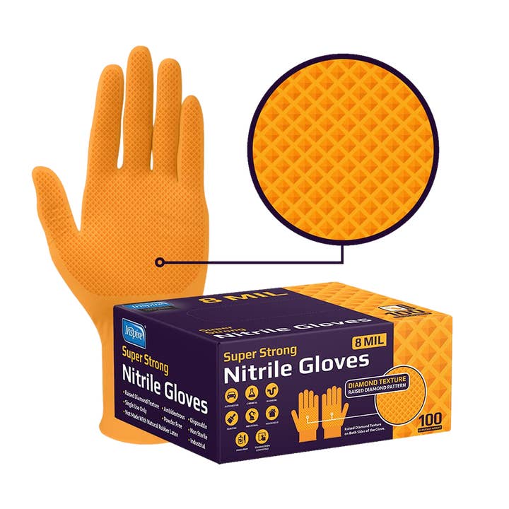 Inspire 8 MIL Gloves Single Box of 100 for wholesale by Inspire