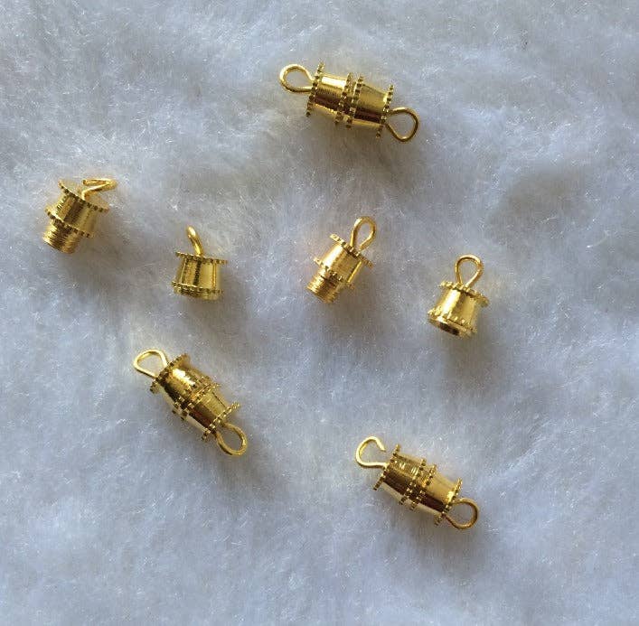 Barrel Clasp, Gold Brass or Silver Nickel Plated Screw Barre for wholesale on Faire2