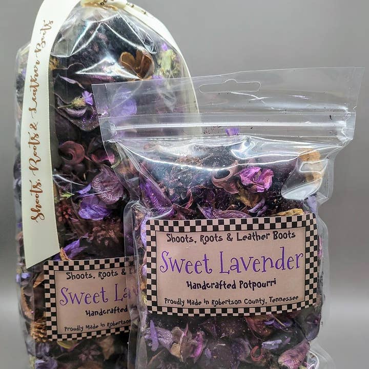 Shoots, Roots & Leather Boots - Wholesale Potpourri - Sweet Lavender Handcrafted Country Potpourri.