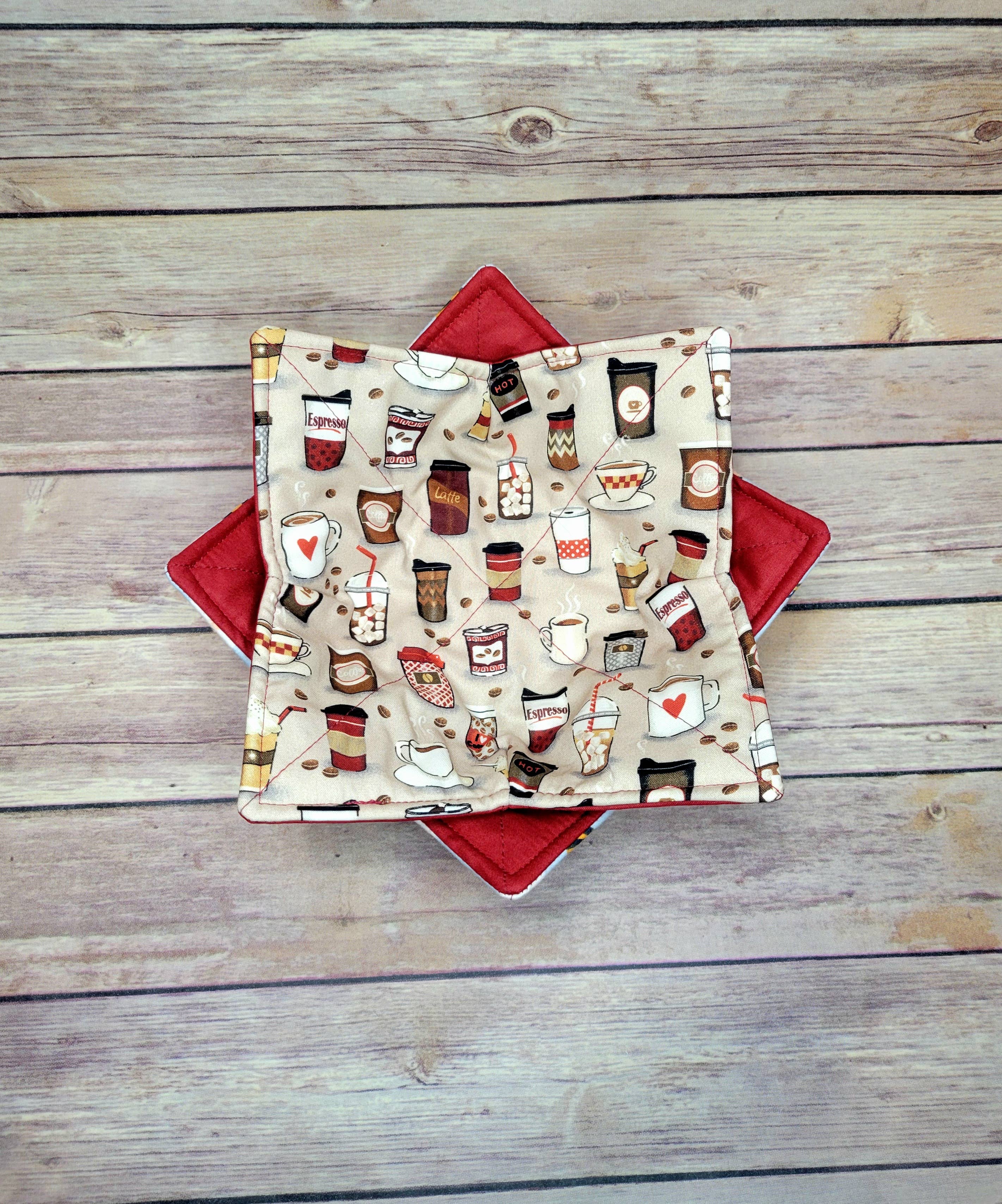Burpie Bibs Boutique - Wholesale Oven Mitt/Pot Holder - Coffee Cups Bowl Cozy Hot Pad, Latte Cups Padded Bowl Holder12