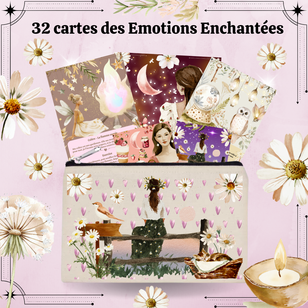 Les Moonettes – wholesale Tarot cards – 32 Enchanted Emotion Cards and Storage Pouch1