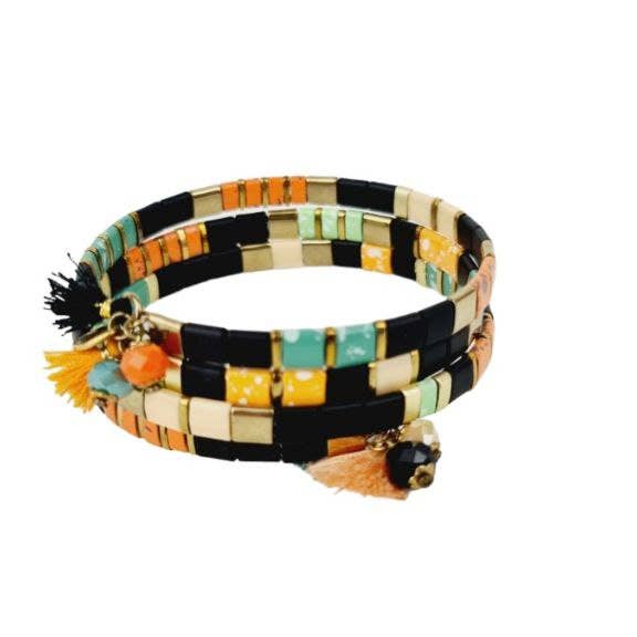 BRACELET MOSAÏQUE BLACK&MIX pour la vente par melizijewelry