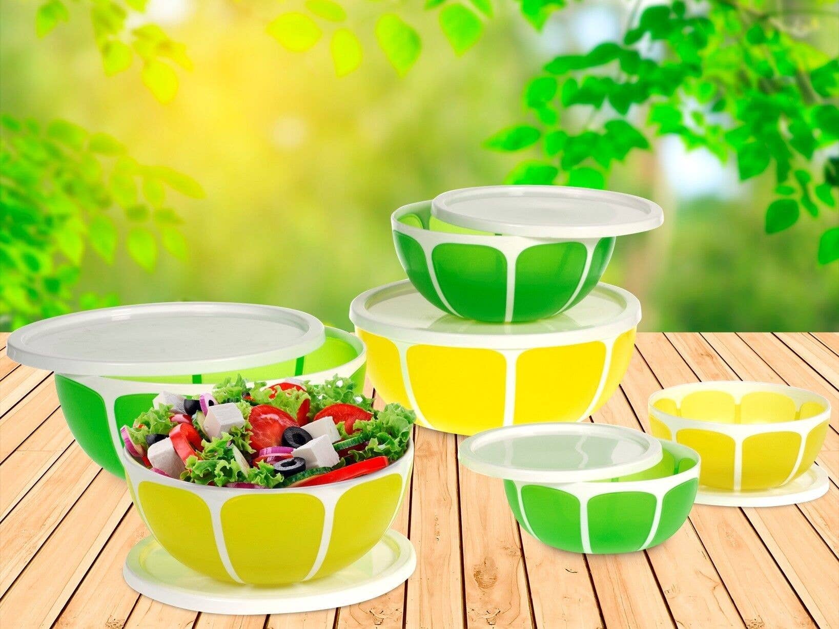 H&H - Wholesale Saladebord - Polypropyleen saladekom met deksel van 14 cm1