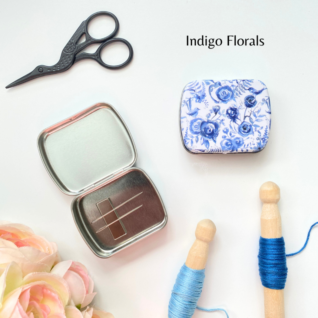 Eight22Crafts - Vente Accessoire de broderie/point de croix - Boîte à aiguilles magnétique large, étui à aiguilles floral moderne5