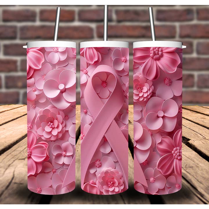 Brustkrebs Pink Ribbon 3D Sublimationsbecher 20oz 30oz für den Großhandel von Sweet Tees