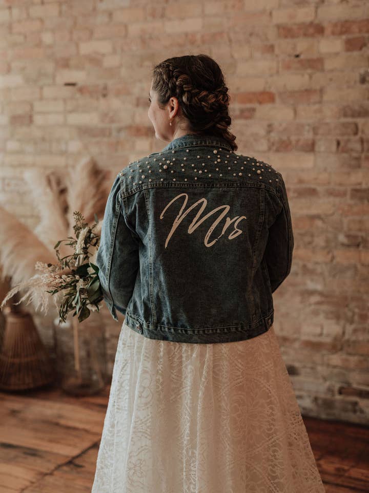 Veste en denim perle pour la vente par Something Blue Denim Co