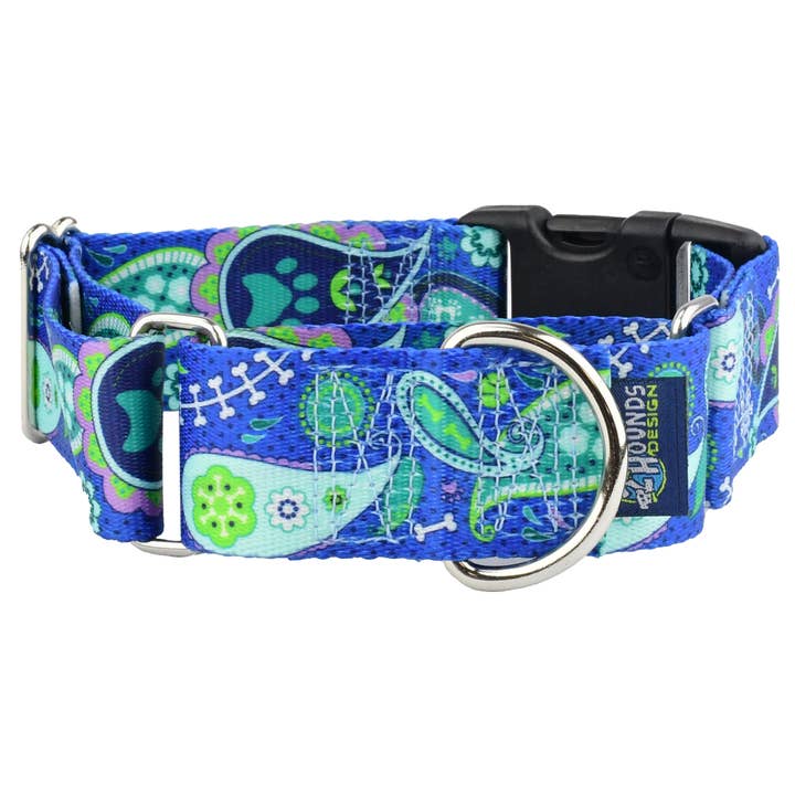 1.5″ EarthStyle Paw Paisley Dog Collar for wholesale by 2 Hounds Design
