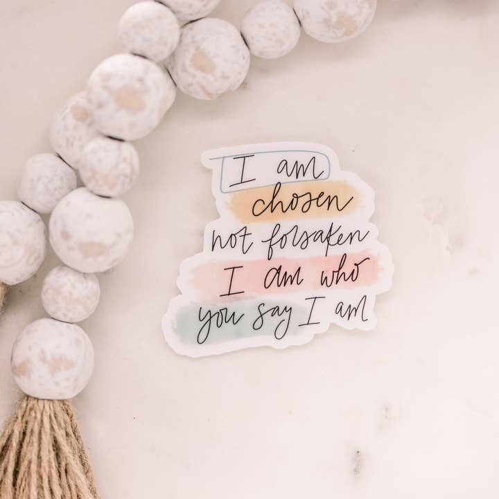 Savannah and James Co - Wholesale Sticker - I Am Chosen Clear, Vinyl Sticker, 3x3 in1