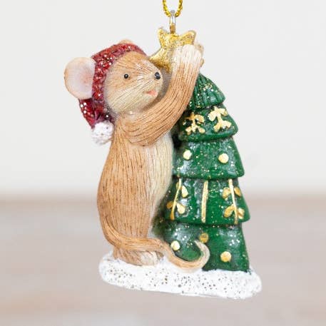 Festive Mouse Hanger 6.5cm for wholesale by Gainsborough Giftware x Portland Living