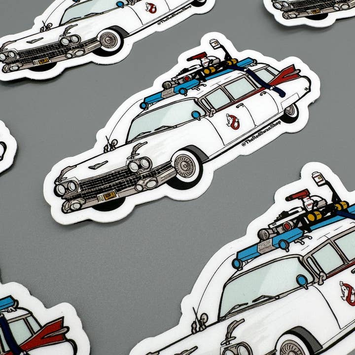 The Red Swan Shop - Wholesale Sticker - Vinyl Decal - Ecto1 - Ghostbusters