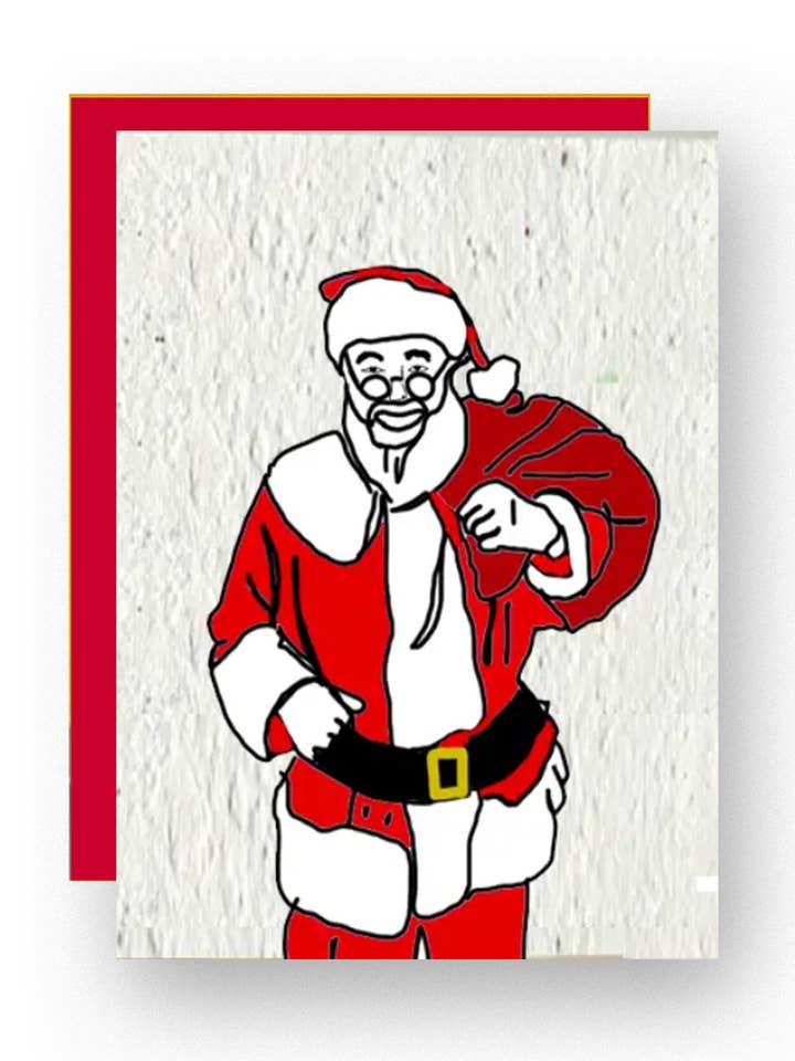 Santa Clause Wildflower Seed Paper Greeting Card for wholesale by Artsy Em