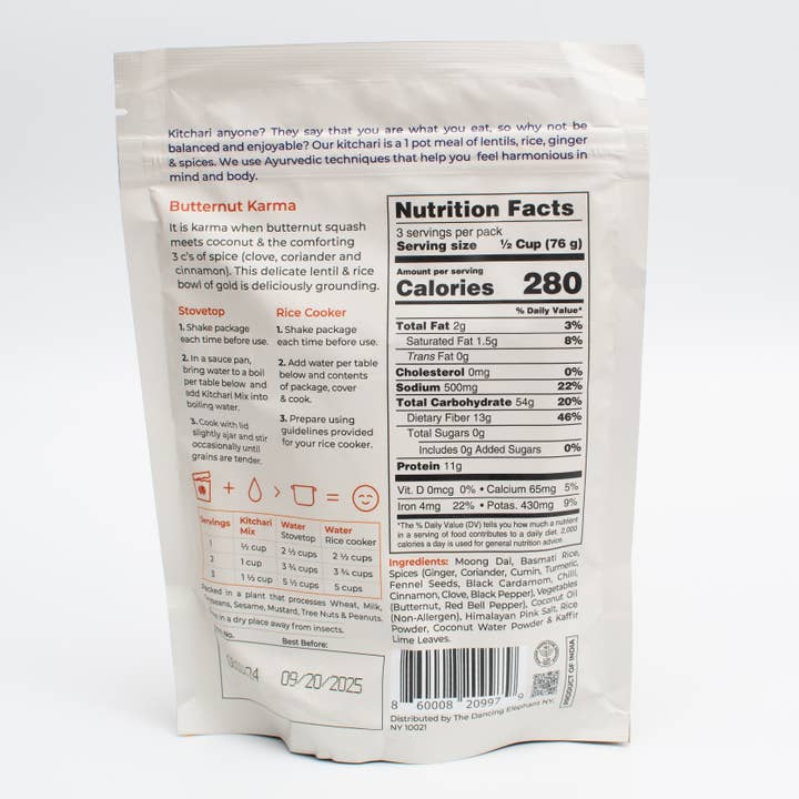 The Dancing Elephant - Wholesale Rice - Butternut Karma Kitchari Pre-mix1