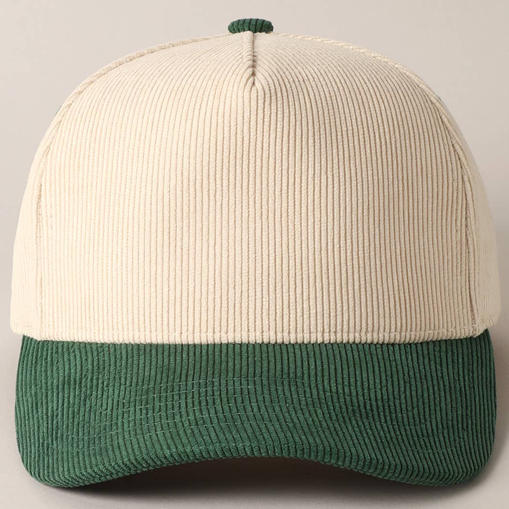 Fashion City - Wholesale Baseball Cap - Unisex - Plain Two Tone Corduroy 5 Panel Trucker Hat58