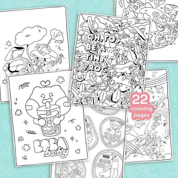 pogpals - Wholesale Coloring & Activity Book - Adult - Oh To Be a Tiny Frog VOL 1. ✿ Coloring Book2