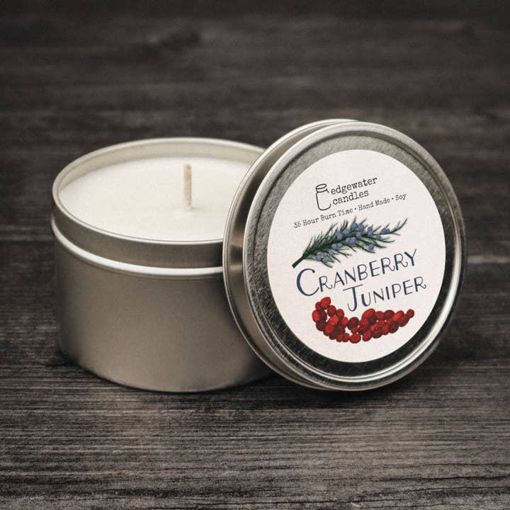 Travel Tin - Cranberry Juniper for wholesale by Edgewater Candles